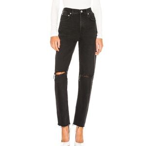 AGOLDE Cherie High Rise Straight Jeans in Black